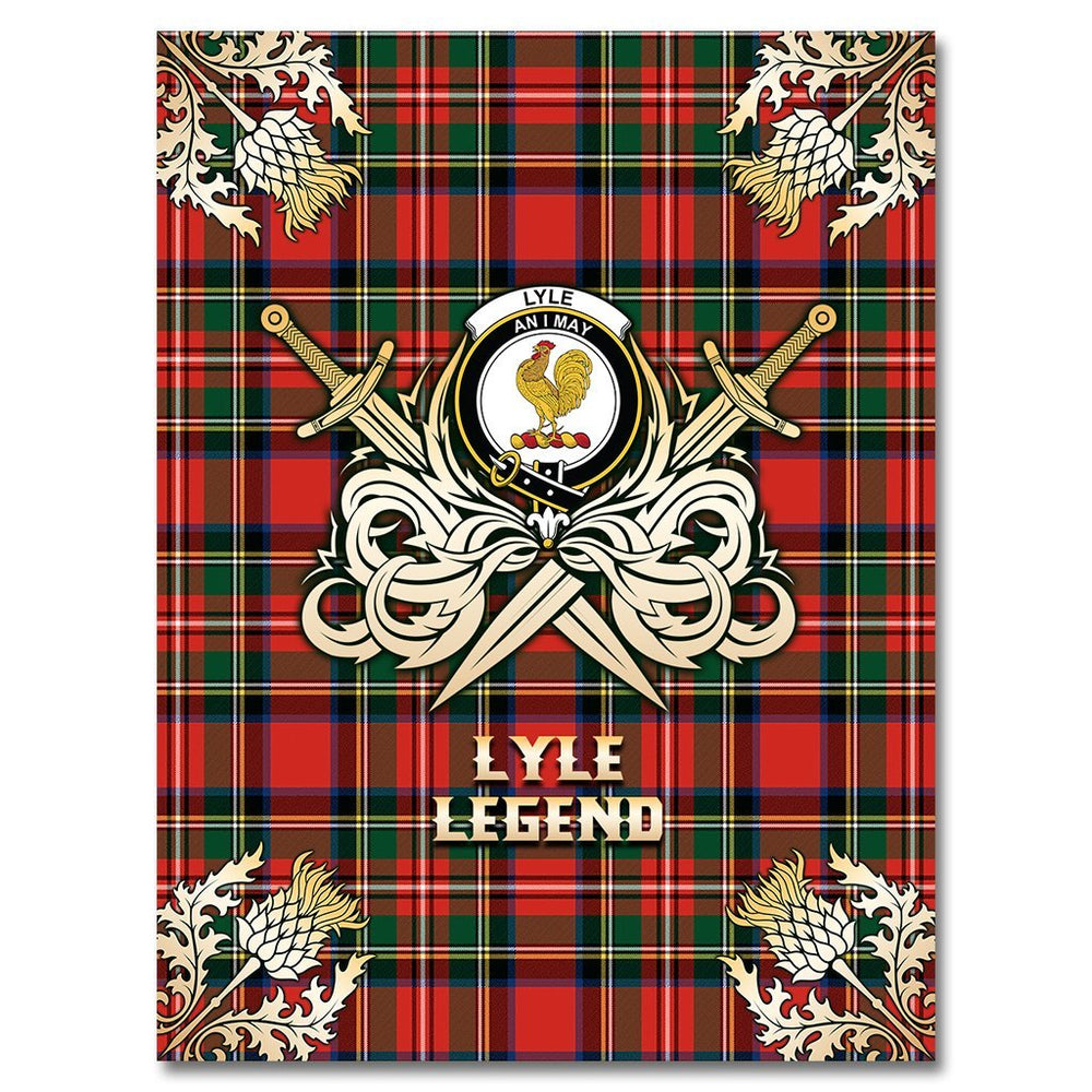 Clan Lyle Tartan Gold Courage Symbol Blanket EF85 Clan Lyle Tartan Today