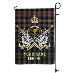 Custom Name Clan Lyle Tartan Garden Flag with Clan Crest and the Golden Sword of Courageous Legacy JO43