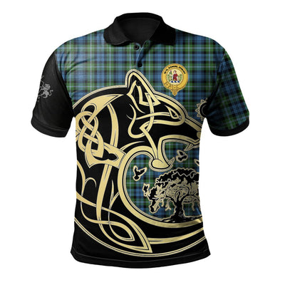 Clan Lyon Tartan Polo Shirt Viking Wolf