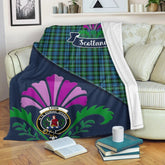 Clan Lyon Tartan Crest Premium Blanket Thistle Style QA17 Clan Hall Tartan Today