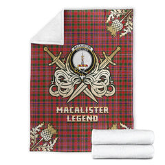 Clan MacAlister Modern Tartan Gold Courage Symbol Blanket AB47 Clan MacAlister Tartan Today