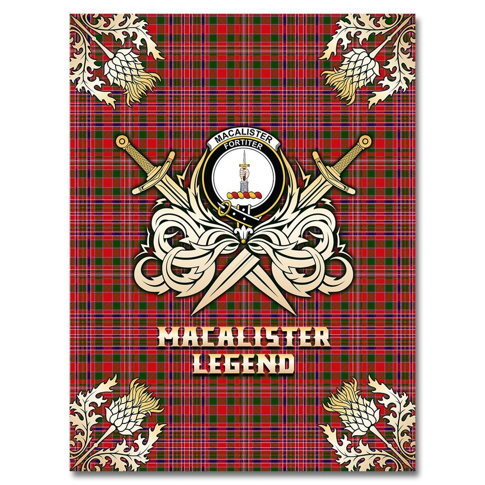 Clan MacAlister Modern Tartan Gold Courage Symbol Blanket AB47 Clan MacAlister Tartan Today