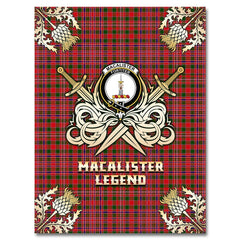 Clan MacAlister Modern Tartan Gold Courage Symbol Blanket AB47 Clan MacAlister Tartan Today