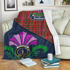 Clan MacAlister Tartan Crest Premium Blanket Thistle Style OM28 Clan MacAlister Tartan Today