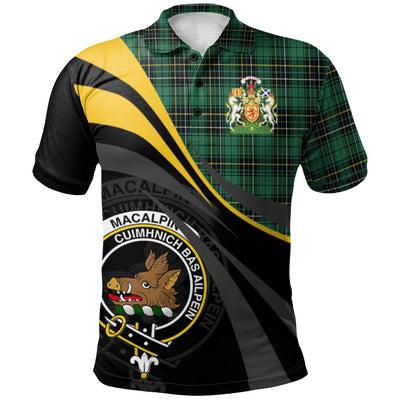 Clan MacAlpin (MacAlpine) Ancient Tartan Polo Shirt - Royal Coat Of Arms Style