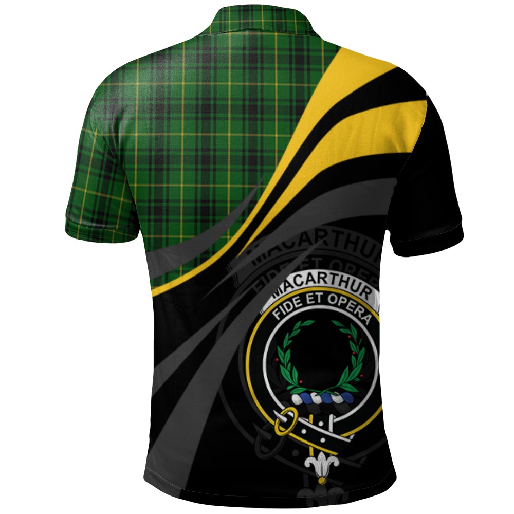 Clan MacArthur Tartan Polo Shirt - Royal Coat Of Arms Style AL57 MacArthur Tartan Tartan Polo