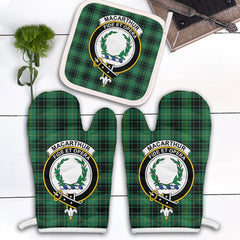 Clan MacArthur Ancient Tartan Crest Oven Mitt And Pot Holder (2 Oven Mitts + 1 Pot Holder) IH26 Clan MacArthur Tartan Today