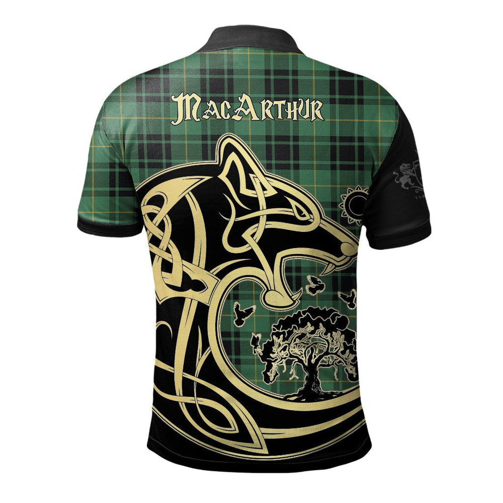 Clan MacArthur Ancient Tartan Polo Shirt Viking Wolf OH97 MacArthur Ancient Tartan Tartan Polo