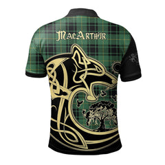 Clan MacArthur Ancient Tartan Polo Shirt Viking Wolf OH97 MacArthur Ancient Tartan Tartan Polo