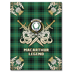 Clan MacArthur Ancient Tartan Gold Courage Symbol Blanket TD11 Clan MacArthur Tartan Today