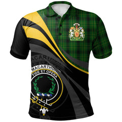 Clan MacArthur Highland Tartan Polo Shirt - Royal Coat Of Arms Style AL89 MacArthur Highland Tartan Tartan Polo