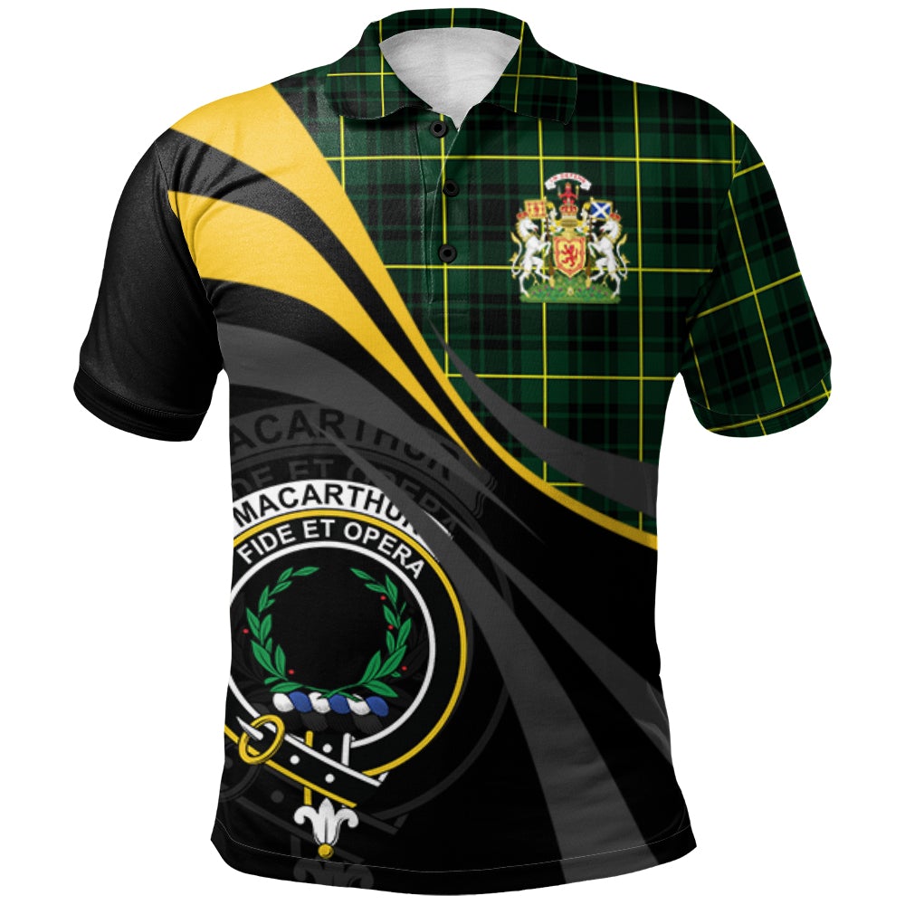 Clan MacArthur Modern Tartan Polo Shirt - Royal Coat Of Arms Style XE65 MacArthur Modern Tartan Tartan Polo