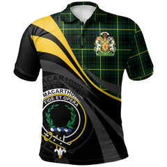 Clan MacArthur Modern Tartan Polo Shirt - Royal Coat Of Arms Style XE65 MacArthur Modern Tartan Tartan Polo