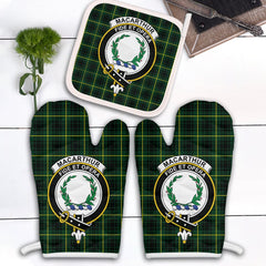 Clan MacArthur Modern Tartan Crest Oven Mitt And Pot Holder (2 Oven Mitts + 1 Pot Holder) DT88 Clan MacArthur Tartan Today