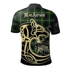 Clan MacArthur Modern Tartan Polo Shirt Viking Wolf YW52 MacArthur Modern Tartan Tartan Polo