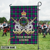 Personalized Custom Name Clan MacArthur – Milton Tartan Garden Flag with Clan Crest and the Golden Sword of Courageous Legacy EO11 - MacArthur – Milton Tartan Design, Scottish Heritage Gift