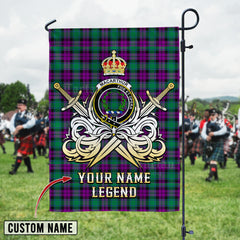 Personalized Custom Name Clan MacArthur – Milton Tartan Garden Flag with Clan Crest and the Golden Sword of Courageous Legacy EO11 - MacArthur – Milton Tartan Design, Scottish Heritage Gift