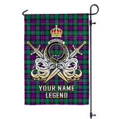 Custom Name Clan MacArthur – Milton Tartan Garden Flag with Clan Crest and the Golden Sword of Courageous Legacy EO11