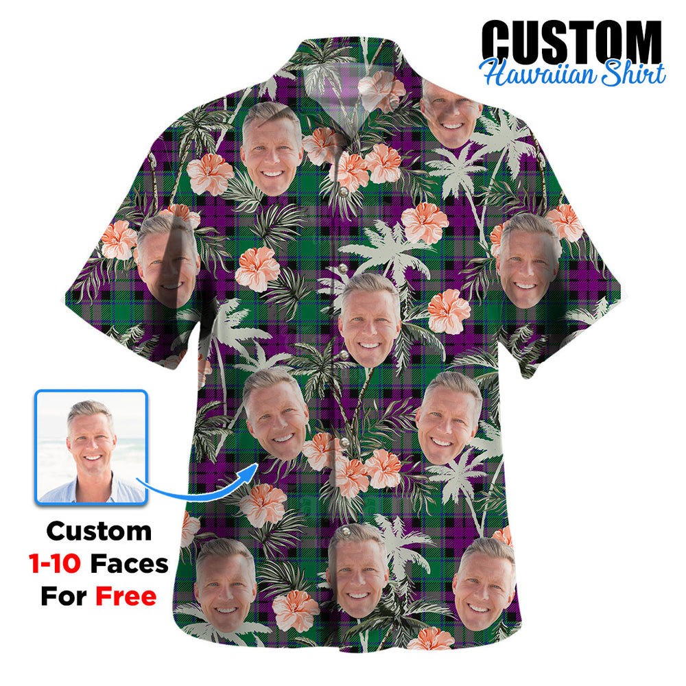 Clan MacArthur – Milton Tartan Custom Face Hawaiian Shirt – Unisex Gift for Family Members, Summer Party TU69 MacArthur – Milton Tartan Tartan Hawaii Shirt
