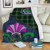 Clan MacArthur Tartan Crest Premium Blanket Thistle Style LC14 Clan MacArthur Tartan Today