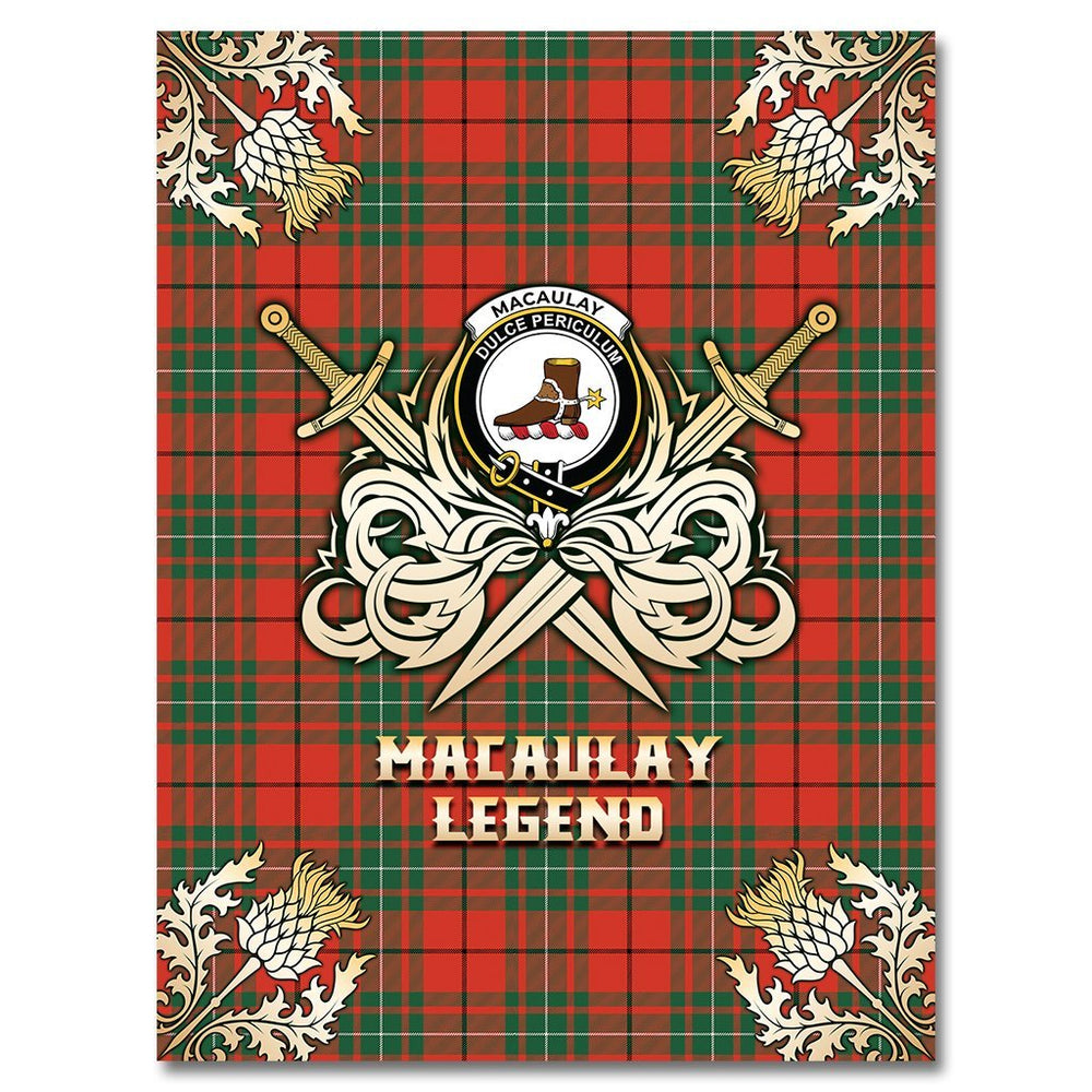 Clan MacAulay Ancient Tartan Gold Courage Symbol Blanket MN88 Clan MacAulay Tartan Today