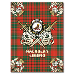 Clan MacAulay Ancient Tartan Gold Courage Symbol Blanket MN88 Clan MacAulay Tartan Today