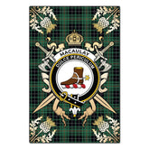 Clan MacAulay Hunting Ancient Tartan Crest Black Garden Flag - Gold Thistle MU10 Clan MacAulay Tartan Today