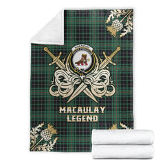 Clan MacAulay Hunting Ancient Tartan Gold Courage Symbol Blanket VM45 Clan MacAulay Tartan Today