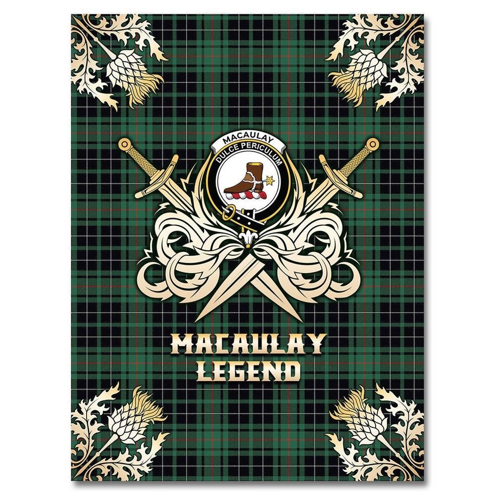 Clan MacAulay Hunting Ancient Tartan Gold Courage Symbol Blanket VM45 Clan MacAulay Tartan Today