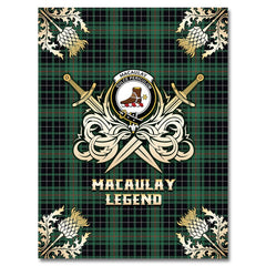 Clan MacAulay Hunting Ancient Tartan Gold Courage Symbol Blanket VM45 Clan MacAulay Tartan Today