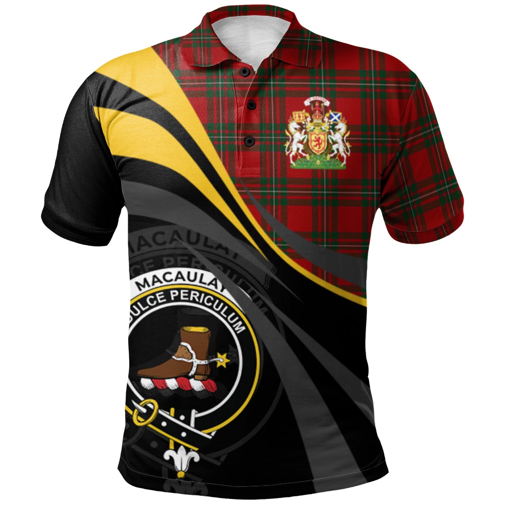 Clan MacAulay MacGregor Tartan Polo Shirt - Royal Coat Of Arms Style ZF14 MacAulay MacGregor Tartan Tartan Polo