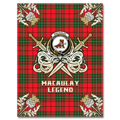 Clan MacAulay Modern Tartan Gold Courage Symbol Blanket OU45 Clan MacAulay Tartan Today