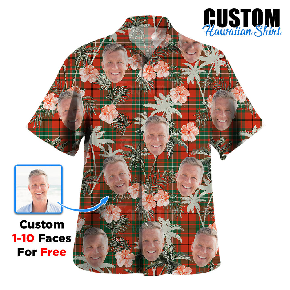 Clan MacAulay Ancient Tartan Custom Face Hawaiian Shirt – Unisex Gift for Family Members, Summer Party BA65 MacAulay Ancient Tartan Tartan Hawaii Shirt