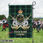Personalized Custom Name Clan MacAulay Hunting Ancient Tartan Garden Flag with Clan Crest and the Golden Sword of Courageous Legacy ZR36 - MacAulay Hunting Ancient Tartan Design, Scottish Heritage Gift