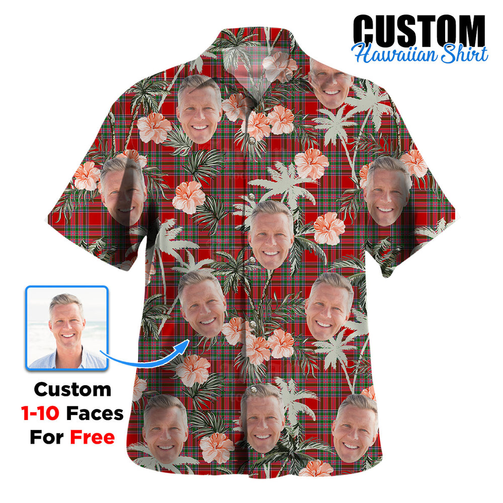 Clan MacBain Tartan Custom Face Hawaiian Shirt – Unisex Gift for Family Members, Summer Party NT69 MacBain Tartan Tartan Hawaii Shirt