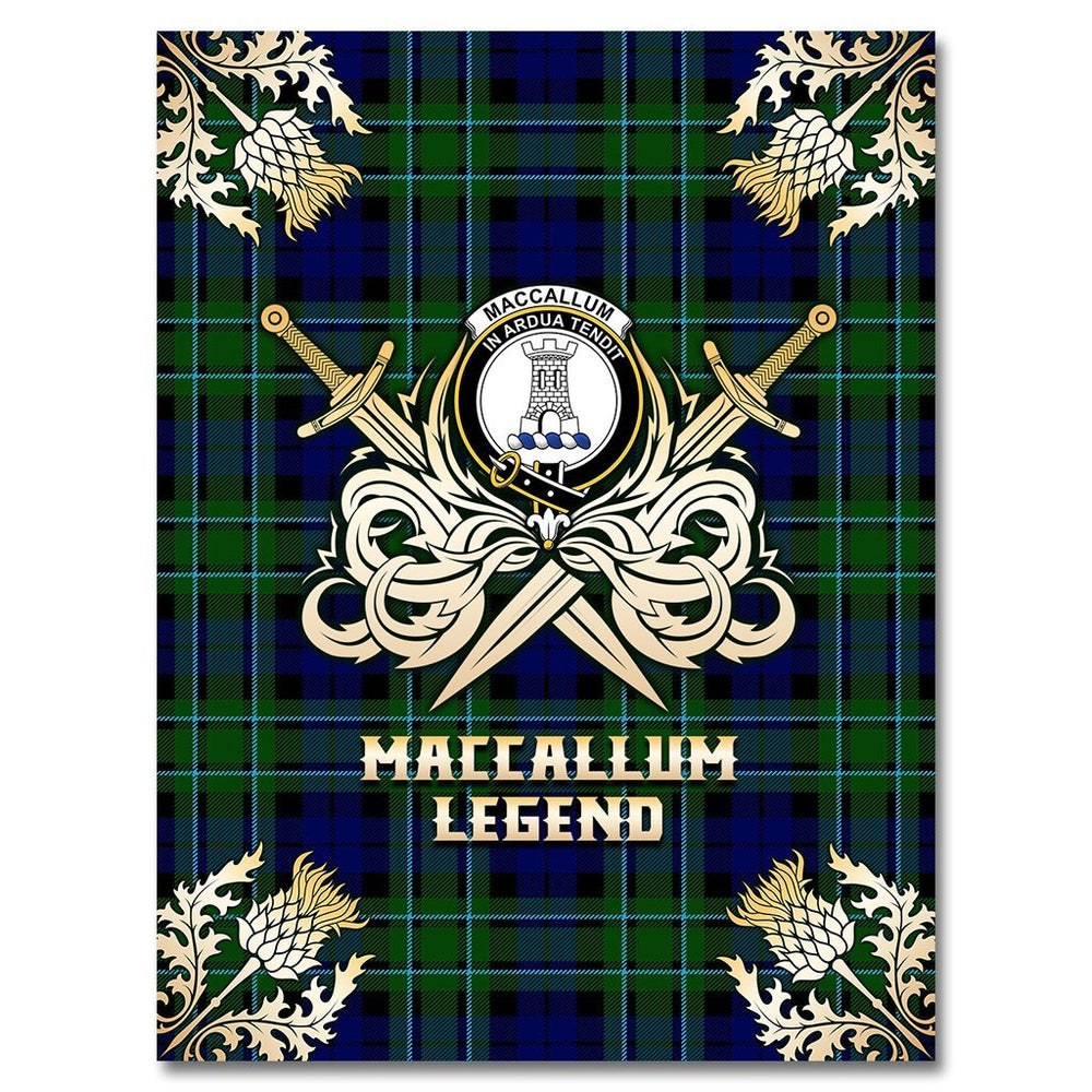 Clan MacCallum Modern Tartan Gold Courage Symbol Blanket WQ33 Clan MacCallum Tartan Today