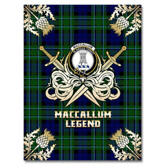 Clan MacCallum Modern Tartan Gold Courage Symbol Blanket WQ33 Clan MacCallum Tartan Today