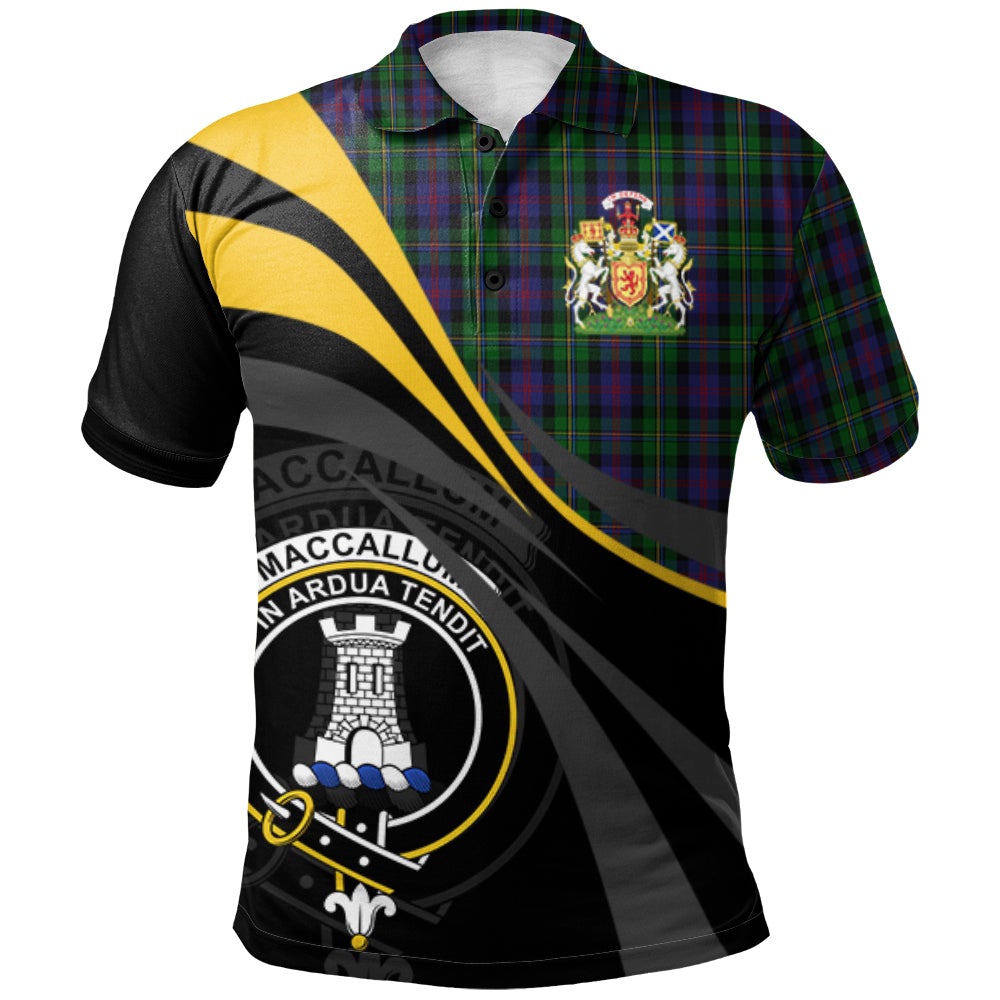 Clan MacCallum (Malcolm) Tartan Polo Shirt - Royal Coat Of Arms Style RZ16 MacCallum (Malcolm) Tartan Tartan Polo