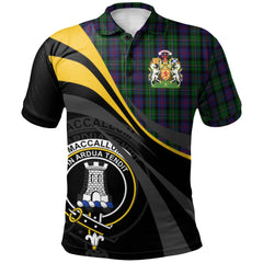 Clan MacCallum (Malcolm) Tartan Polo Shirt - Royal Coat Of Arms Style RZ16 MacCallum (Malcolm) Tartan Tartan Polo