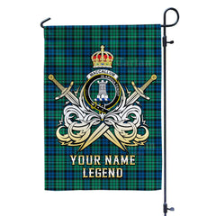Custom Name Clan MacCallum Ancient Tartan Garden Flag with Clan Crest and the Golden Sword of Courageous Legacy KS83