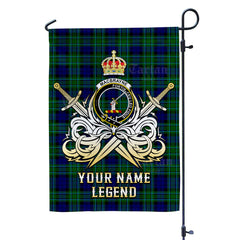 Custom Name Clan MacCallum Modern Tartan Garden Flag with Clan Crest and the Golden Sword of Courageous Legacy KV54