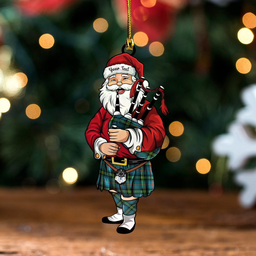 MacClafferty Ancient Tartan Wood Acrylic Ornament Santa Personalized