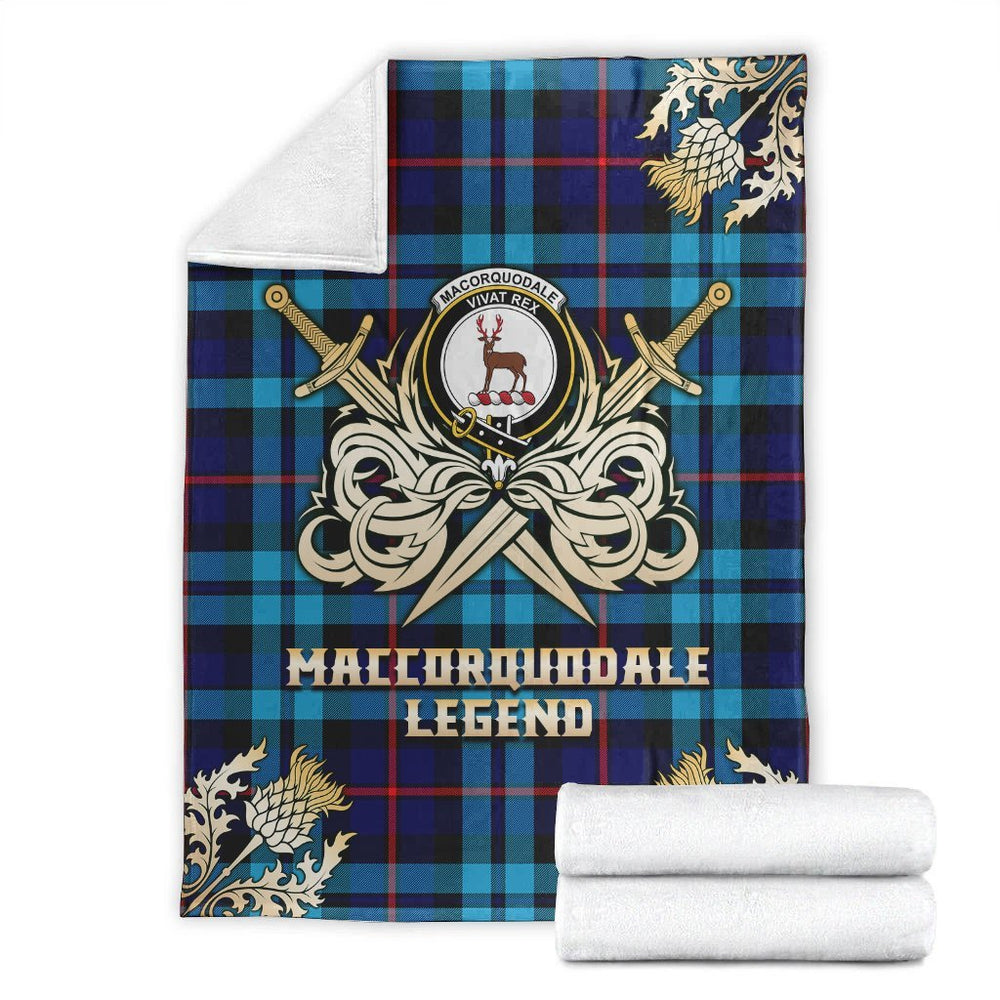Clan MacCorquodale Tartan Gold Courage Symbol Blanket WU56 Clan MacCorquodale Tartan Today