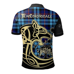 Clan MacCorquodale Tartan Polo Shirt Viking Wolf RH23 MacCorquodale Tartan Tartan Polo