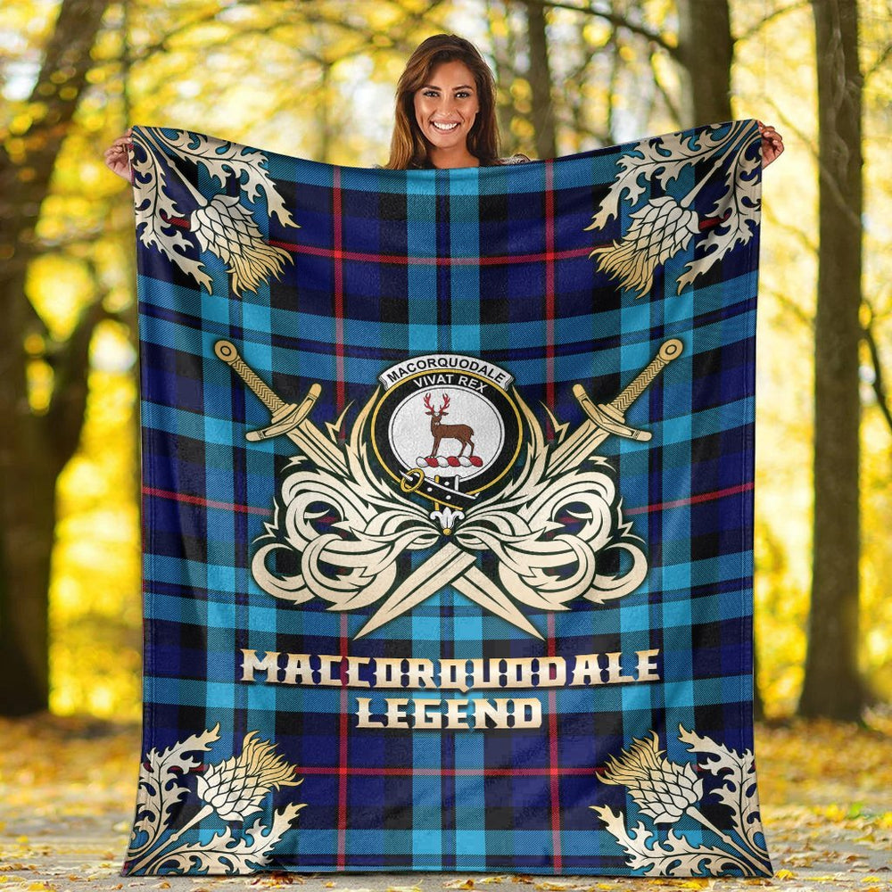 Clan MacCorquodale Tartan Gold Courage Symbol Blanket WU56 Clan MacCorquodale Tartan Today