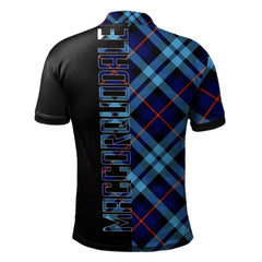Clan MacCorquodale Tartan Polo Shirt Half of Me - Cross Style QV56 MacCorquodale Tartan Tartan Polo