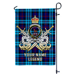 Custom Name Clan MacCorquodale Tartan Garden Flag with Clan Crest and the Golden Sword of Courageous Legacy DW11