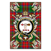 Clan MacCulloch Tartan Crest Black Garden Flag - Gold Thistle AE10 Clan Garden Tartan Today