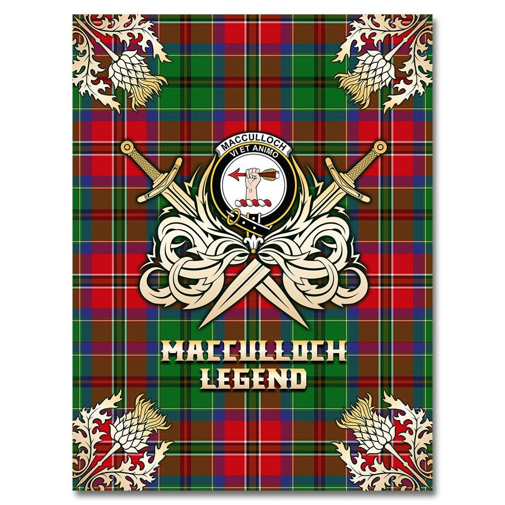 Clan MacCulloch Tartan Gold Courage Symbol Blanket LA76 Clan Hall Tartan Today