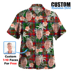 Clan MacCulloch Tartan Custom Face Hawaiian Shirt – Unisex Gift for Family Members, Summer Party IX39 MacCulloch Tartan Tartan Hawaii Shirt